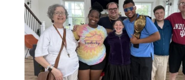 Bob Brown House residents and staff gathered together
